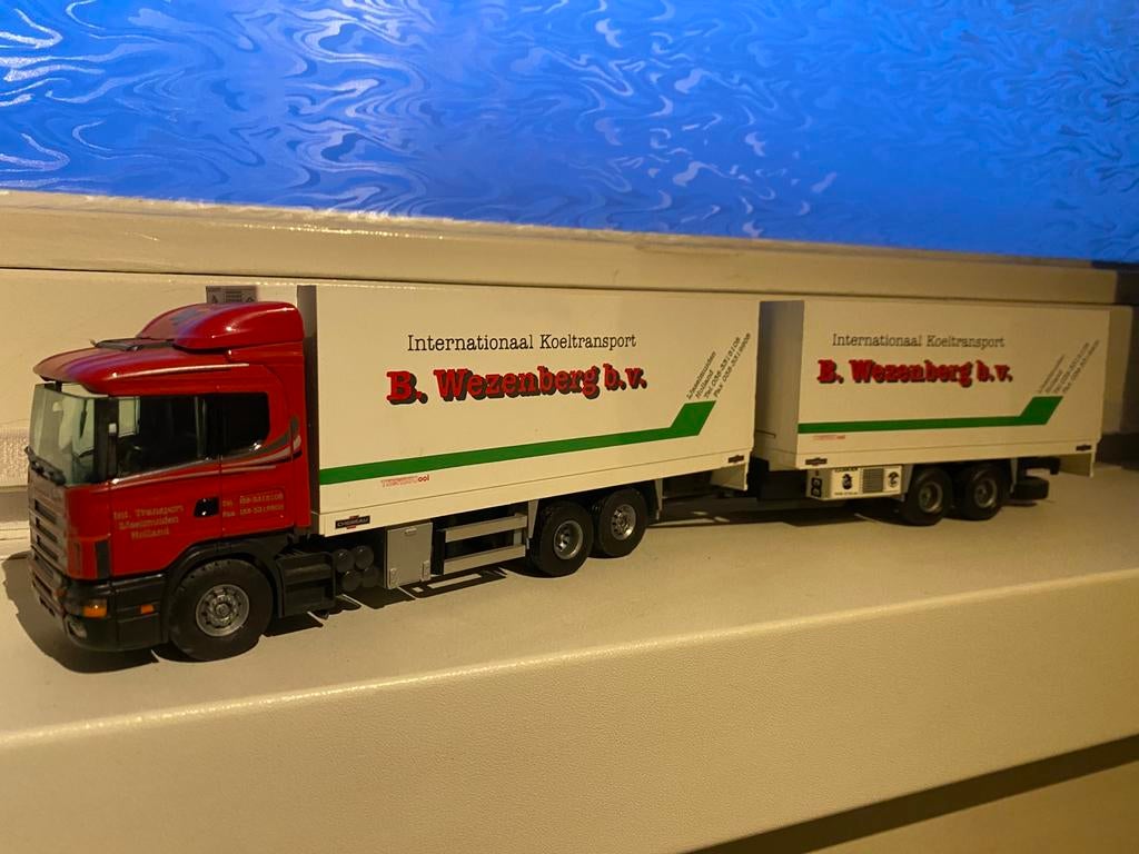 B. Wezenberg scania R serie bakwagen, Hobby en Vrije tijd, Modelauto's | 1:87, Ophalen, Zo goed als nieuw, Bus of Vrachtwagen