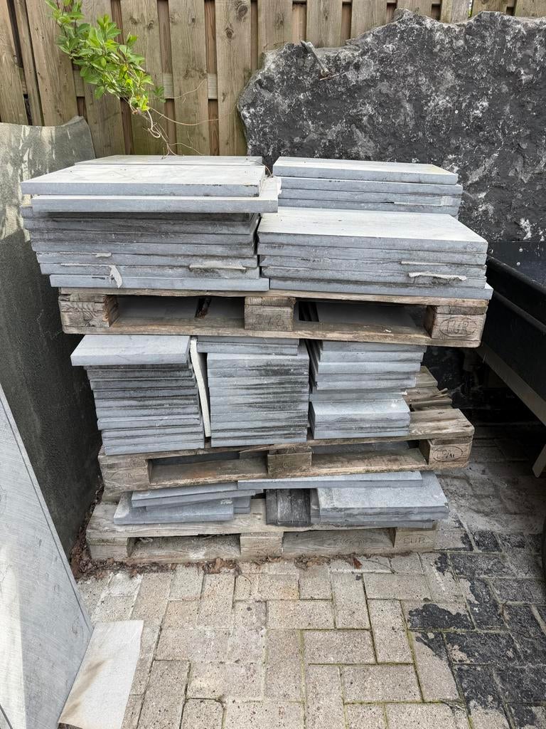 Belgisch hardsteen tegels 3cm dik - Diverse afmetingen, Tuin en Terras, Tegels en Klinkers, Ophalen of Verzenden, Zo goed als nieuw