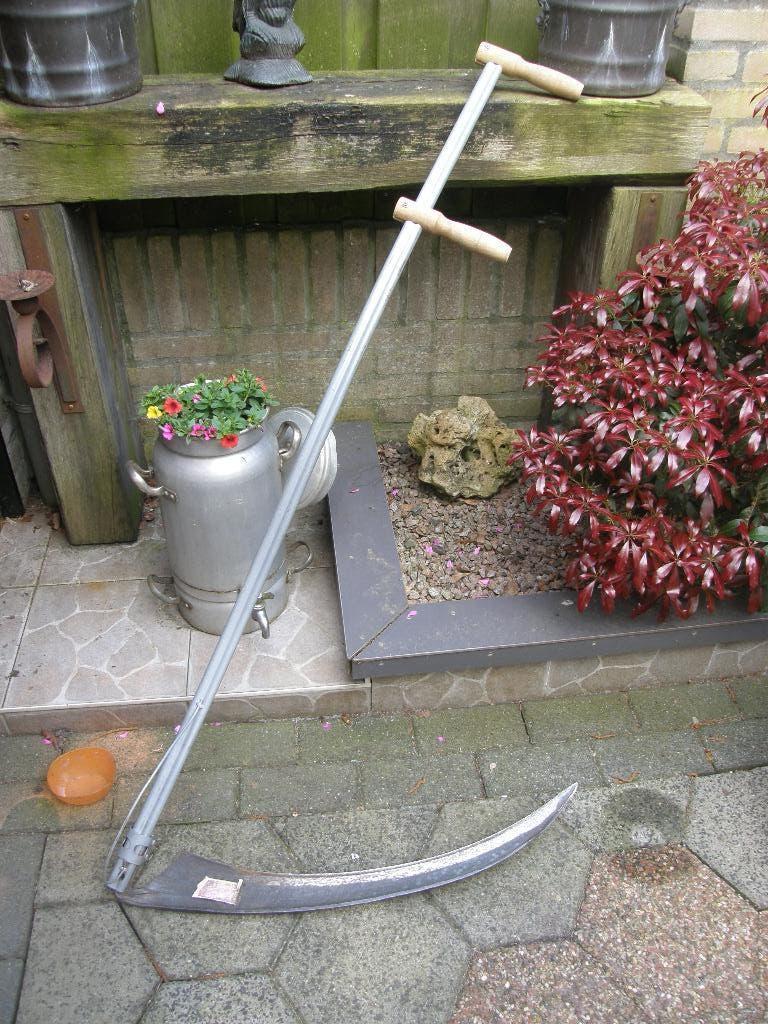 gebogen zeisboom met zeis, Tuin en Terras, Hand-tuingereedschap, Ophalen, Zo goed als nieuw, Zeis