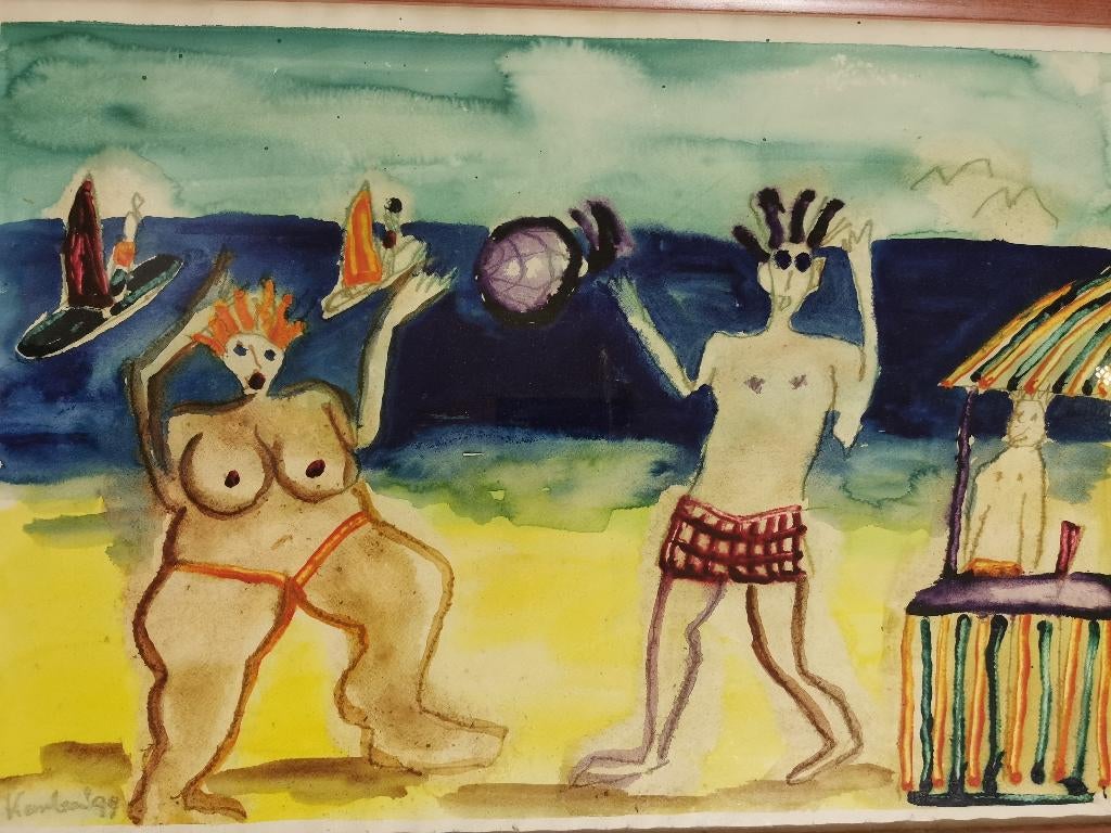 Zon Zee Strand Jacob Kanbier  Origineel, Antiek en Kunst, Ophalen