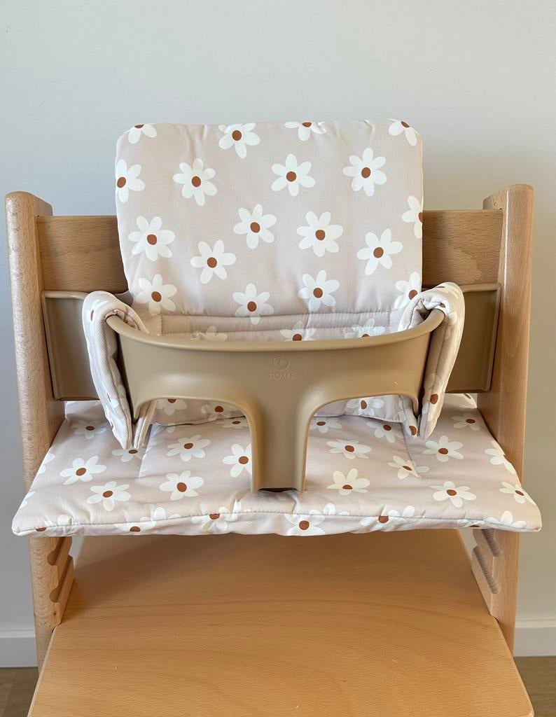 Kussenset - Witte madeliefjes - voor de Stokke Tripp Trapp