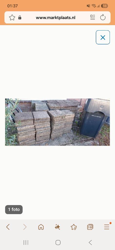 Stoeptegels 30x30, Tuin en Terras, Tegels en Klinkers, Gebruikt, Terrastegels, Beton, 10 m² of meer, Ophalen