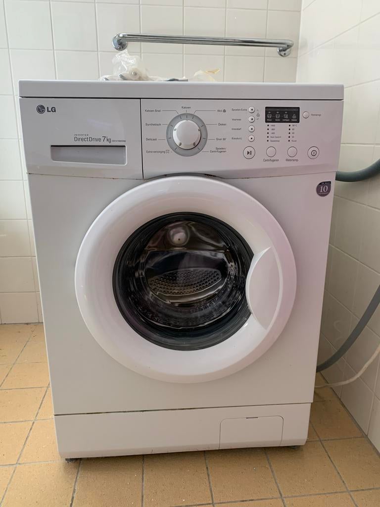 LG Inverter Direct Drive 7 kg Wasmachine (geluid bij afpompe, Ophalen, Gebruikt, Voorlader, Wolwasprogramma