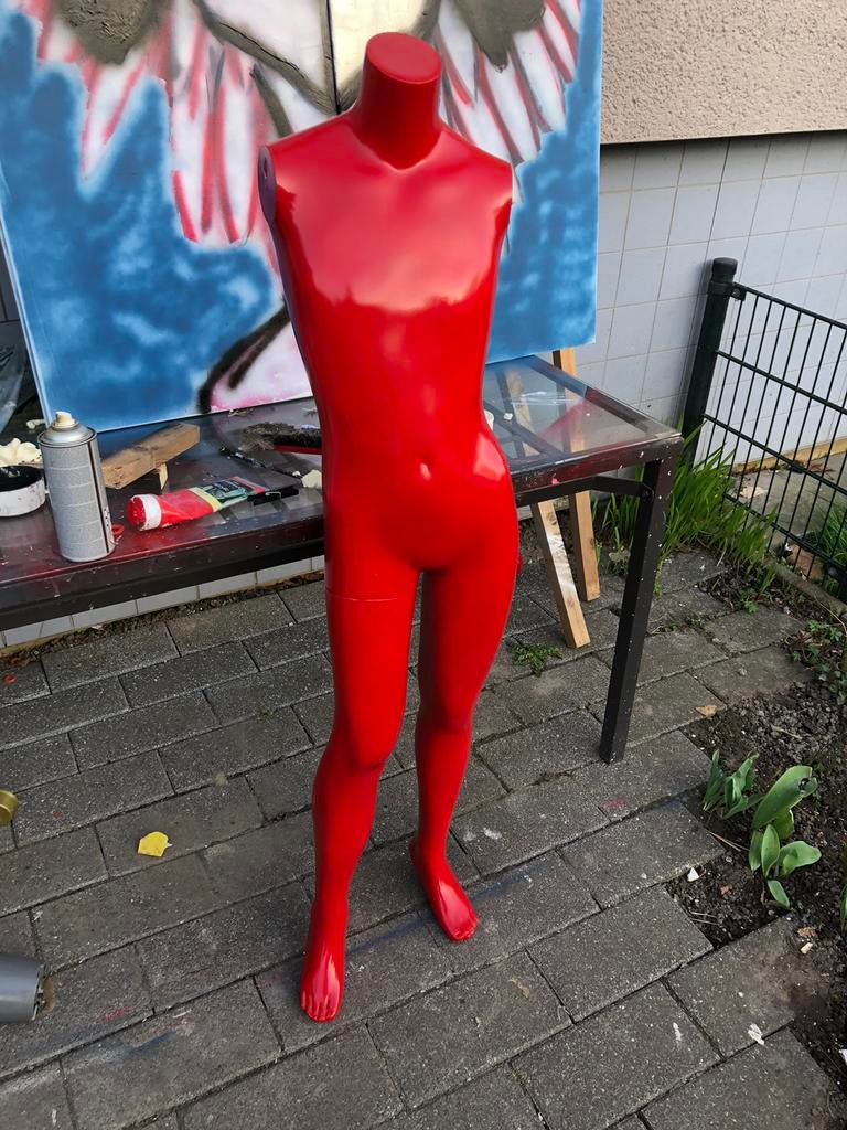 Paspop , mannequin kleur glanzend rood, Ophalen, Gebruikt