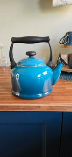 Prachtige Le Creuset fluitketel - Azuurblauw, Ophalen of Verzenden, Zo goed als nieuw