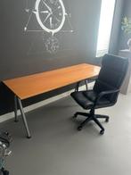 Bureau met draaibare bureaustoel, Huis en Inrichting, Bureaus, Ophalen, Gebruikt, Bureau