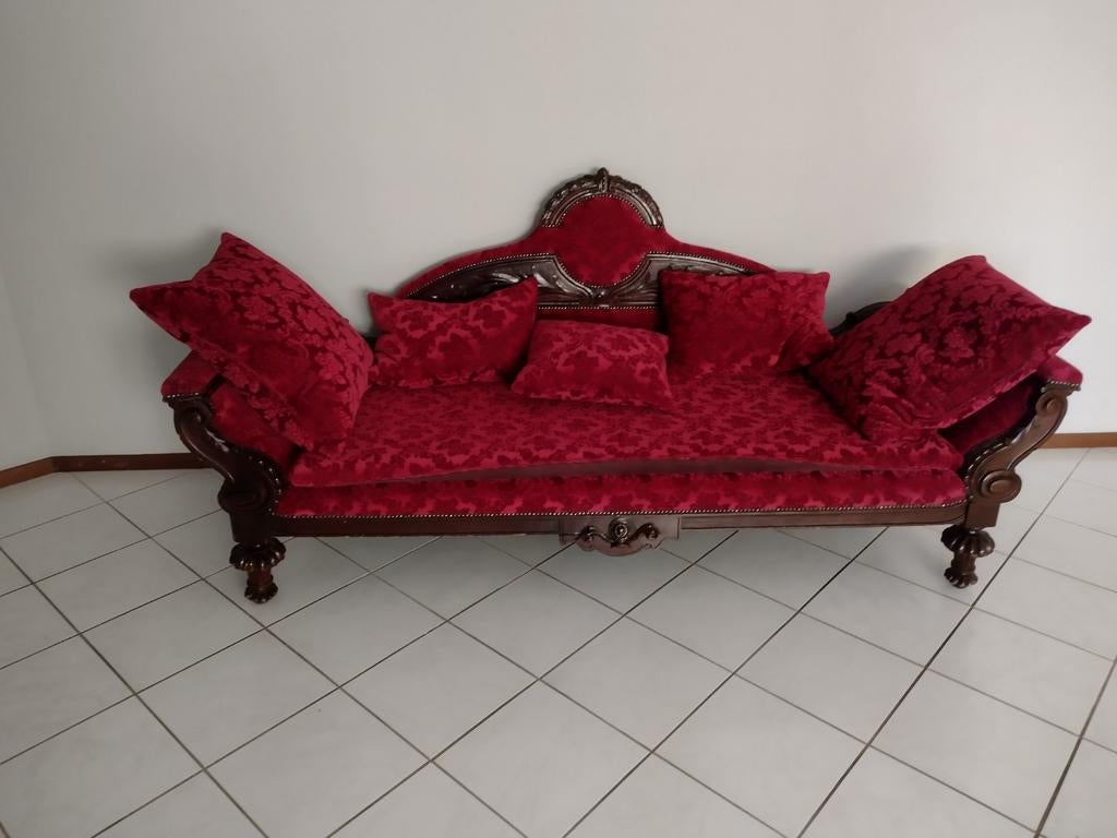 Brocante oude Moulin Rouge  Bank / Sofa ., Huis en Inrichting, Gebruikt, 150 tot 200 cm, 75 tot 100 cm, Ophalen of Verzenden