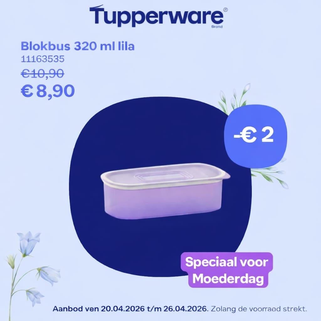 Tupperware aanbiedingen: Blokbus, Clipdoos, Koektrommel, Ophalen of Verzenden, Nieuw, Paars, Overige typen