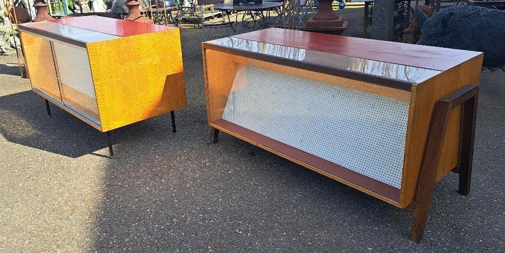 2 oude Retro toonbanken 1 x 145 cm breed en 1 x 160 cm breed, Antiek en Kunst, Ophalen