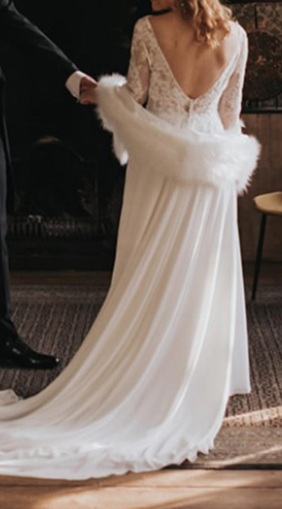 Prachtige Poirier Marabou stola, Ophalen of Verzenden, Zo goed als nieuw, Maat 38/40 (M), Sjaal