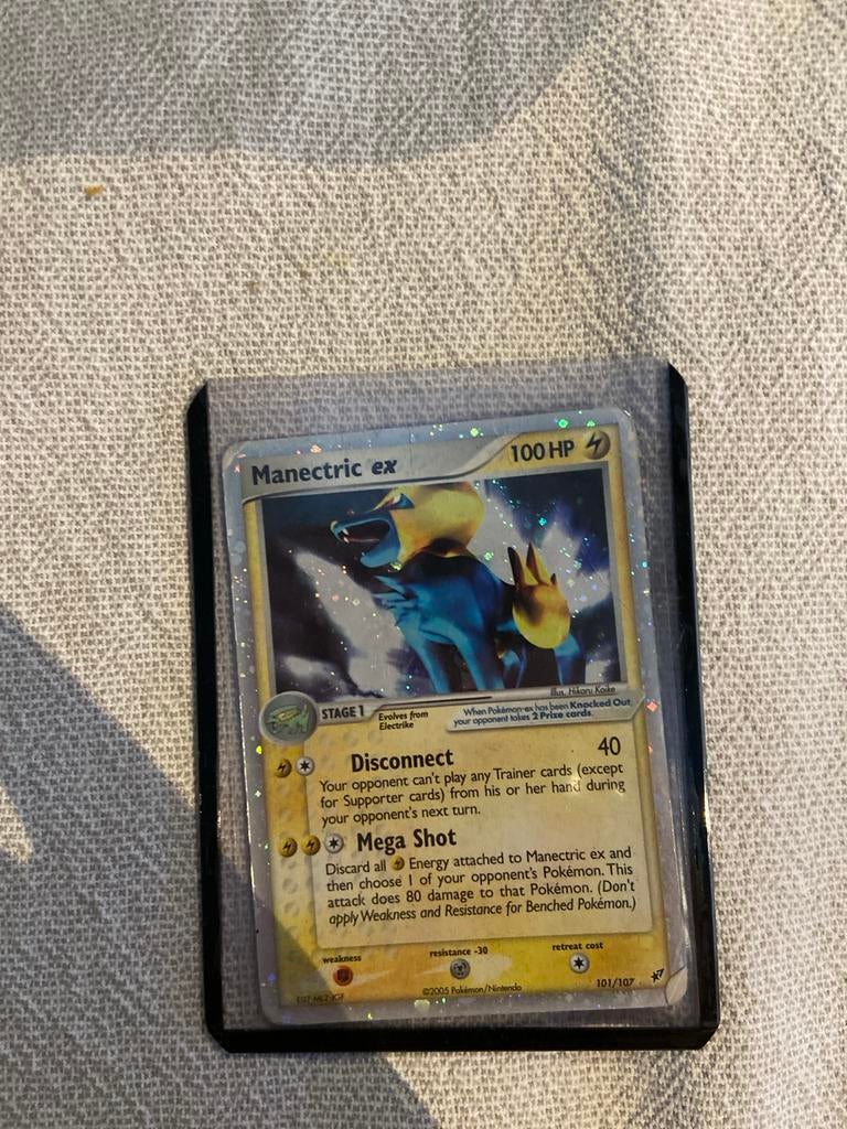 Zeldzame Manectric ex Pokémon kaart (101/107), Ophalen of Verzenden, Gebruikt, Losse kaart, Foil