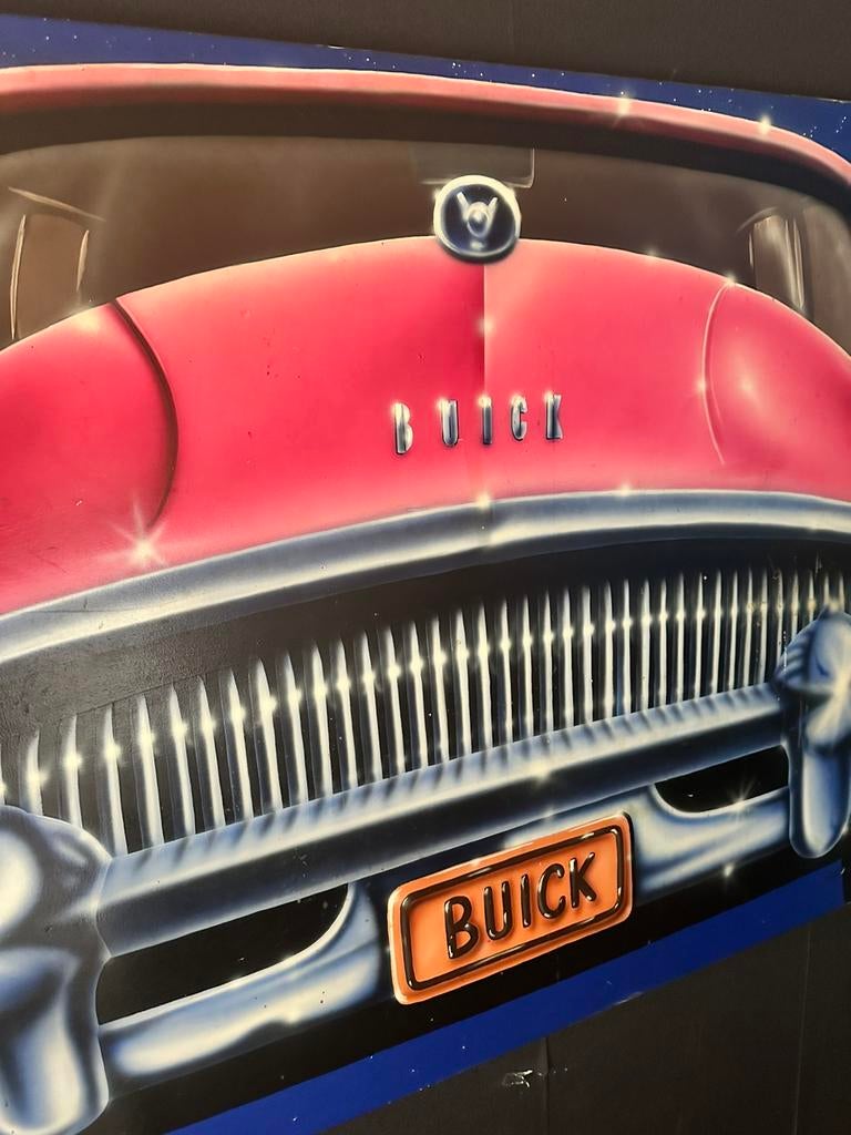 Buick airbrush schilderij uniek!, Ophalen of Verzenden, Nieuw, Minder dan 50 cm, Schilderij