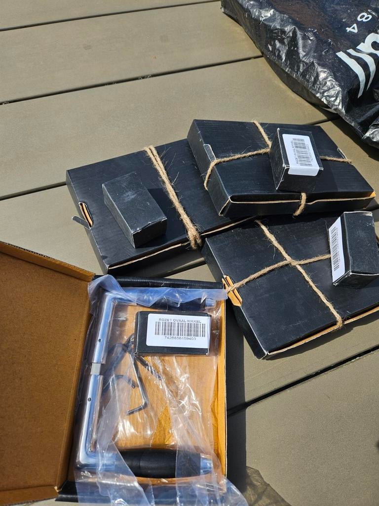 9 klassieke deurklinken. Glanzend nikkel, Ophalen, Nieuw, Koper of Messing, Klink of Kruk