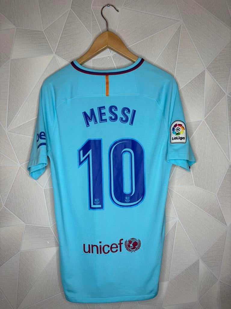 FC Barcelona Uit 2017/2018 Messi, Maat M, Ophalen of Verzenden, Zo goed als nieuw, Shirt