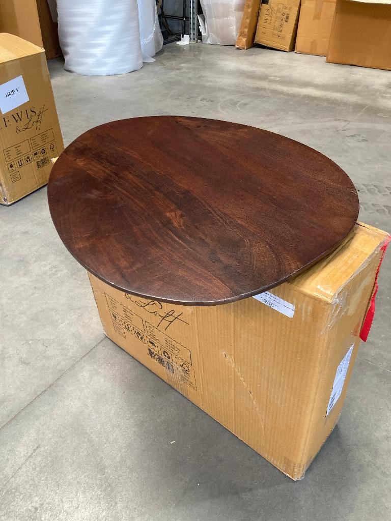 salontafeltjes LELA - walnootbruin ø65cm - Mangohout, Ophalen, 50 tot 100 cm, Rond, Nieuw