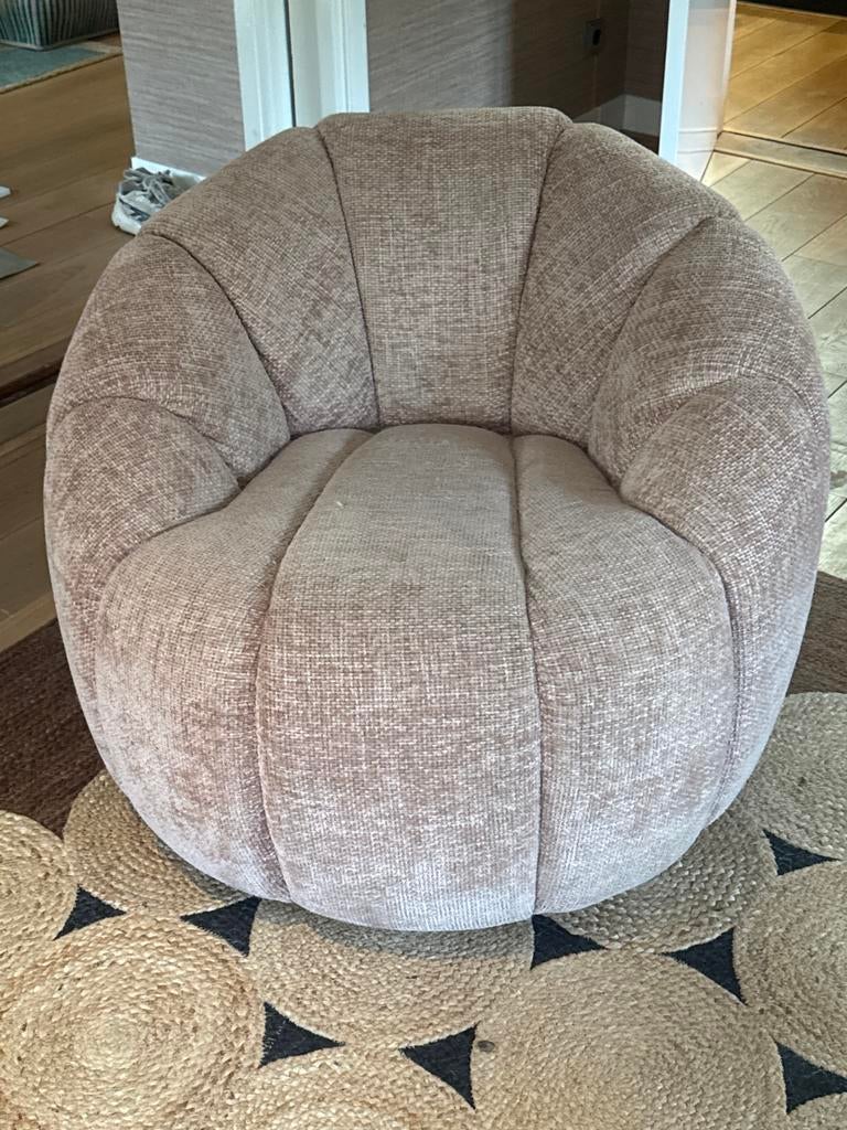 Ronde stoffen fauteuil, Huis en Inrichting, Fauteuils, Ophalen of Verzenden, Gebruikt, Stof, 75 tot 100 cm