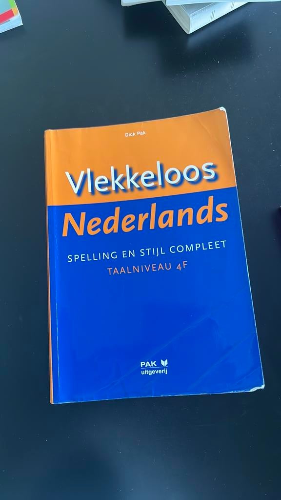 Vlekkeloos nederlands  - taalniveau 4F, Boeken, Schoolboeken, Ophalen of Verzenden, Zo goed als nieuw, Dick Pak, Nederlands