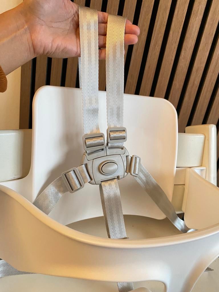 Grijze tuigje voor kinderstoel stokke tripp trapp- harnas, Ophalen of Verzenden, Nieuw, Meegroeistoel, Gordel(s)