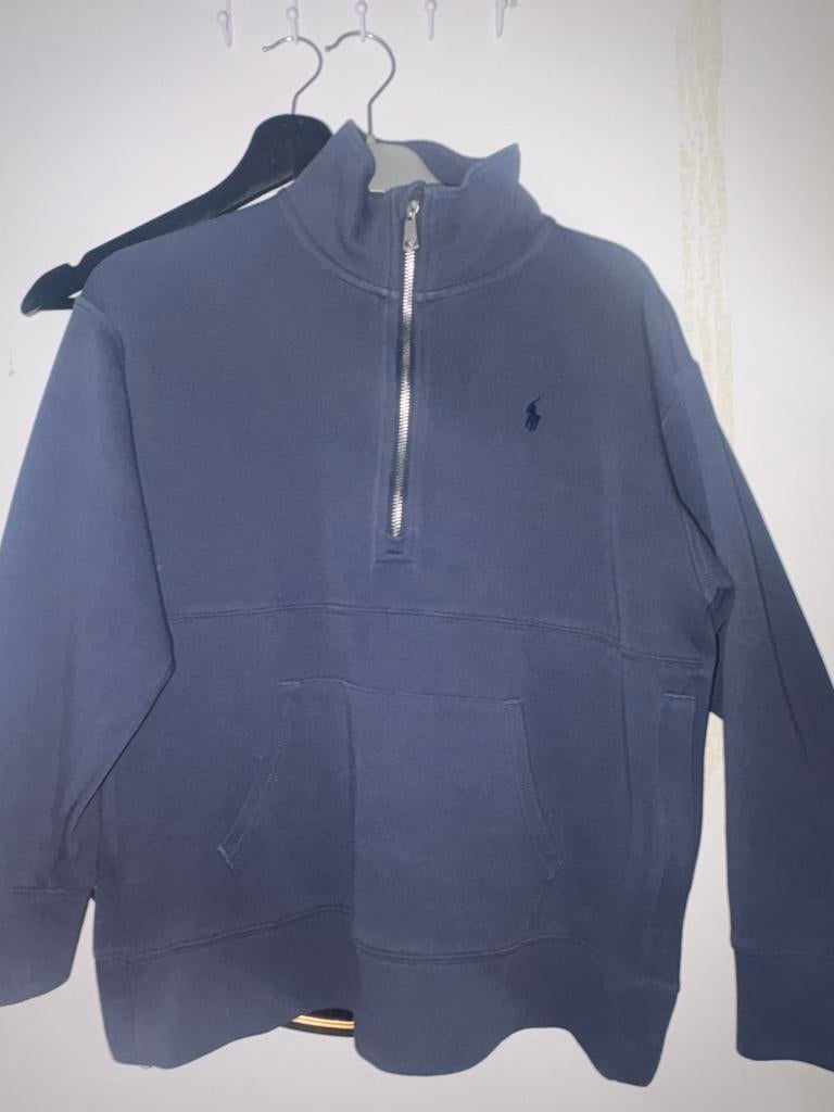 Ralph Lauren Zipper Donkerblauw Maat 12/14, Ophalen of Verzenden, Zo goed als nieuw, Jongen of Meisje, Trui of Vest
