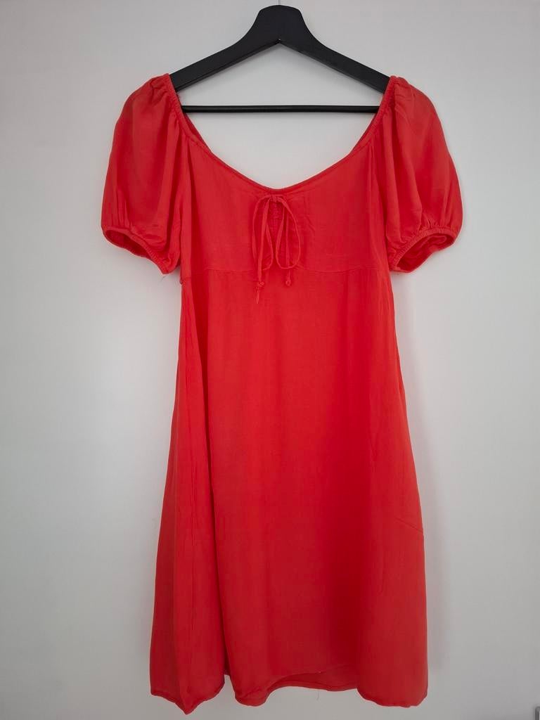 Primark Rood/oranje Zomerjurkje Maat 34 100% viscose, Primark, Ophalen of Verzenden, Maat 34 (XS) of kleiner, Gedragen