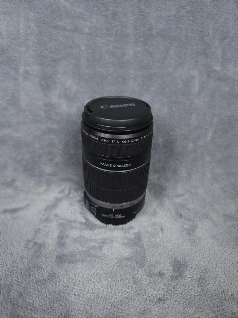 Canon Camera Lens EF S 55 250mm Zwart Zoom F4 5 6 58mm, ., Zo goed als nieuw, ., Telelens