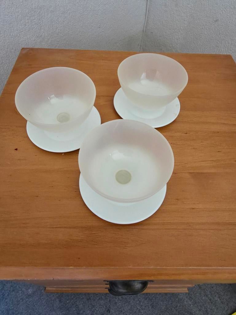 Tupperware (ijs)coupes - Set van 3, Ophalen of Verzenden, Gebruikt, Wit, Overige typen