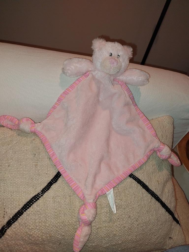 Russ beer roze knuffeldoekje, Kinderen en Baby's, Speelgoed | Knuffels en Pluche, Ophalen of Verzenden, Zo goed als nieuw, Beer