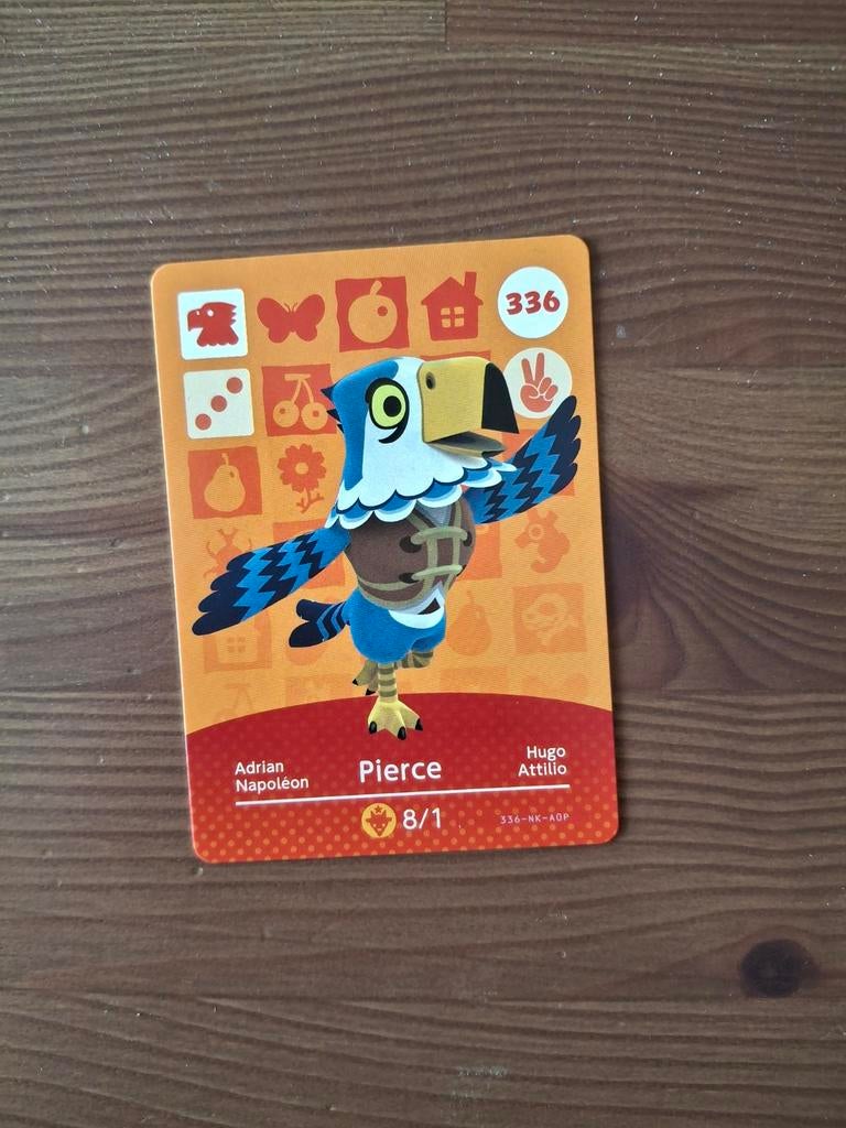 Animal Crossing Amiibo #334 Pierce, 1 speler, Ophalen of Verzenden, Zo goed als nieuw, Vanaf 3 jaar