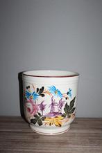 SALE Antieke bloempot cachepot met bont decor, Ophalen of Verzenden