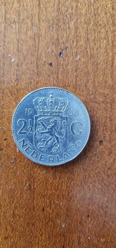 1966 Zilveren rijksdaalder Nederland, Koningin Juliana, Verzenden, Zilver, Losse munt