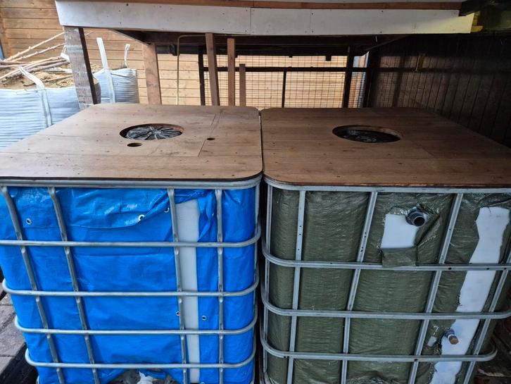 IBC Container 1000 Liter, Tuin en Terras, Regentonnen, Gebruikt, Kunststof, 150 liter of meer, Met kraantje, Ophalen of Verzenden