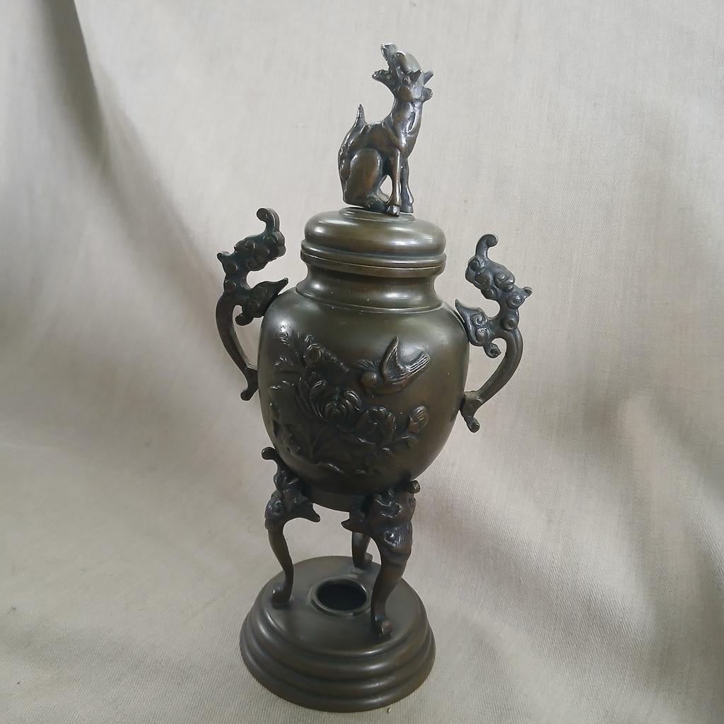 Antiek Chinees bronzen wierrook brander, Antiek en Kunst, Ophalen of Verzenden