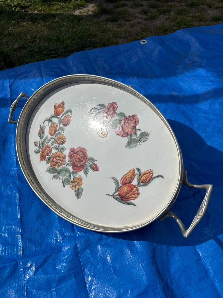 Origineel Makkum aardewerk dienblad, Ophalen