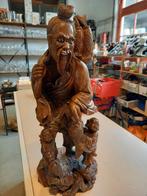 Handgesneden houten beeld Shoulao, Antiek en Kunst, Ophalen