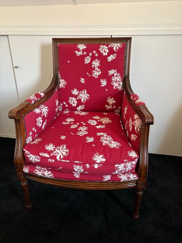 Biedermeier stoeltje met bloemenprint, Huis en Inrichting, Stoelen, Ophalen of Verzenden