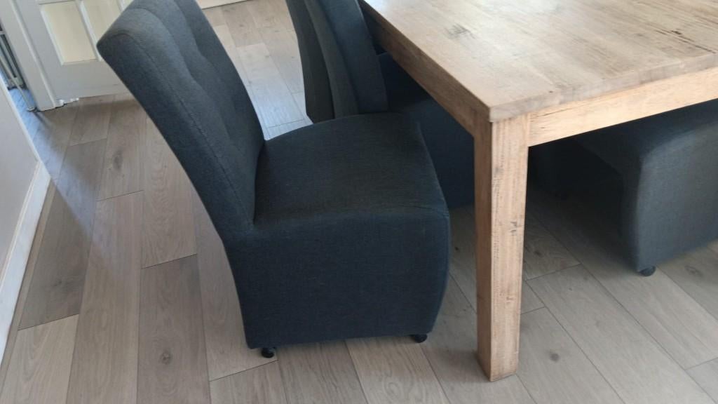 Eettafel + stoelen, Ophalen, Gebruikt, 50 tot 100 cm, Landelijk
