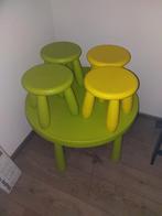 Groene kindertafel met krukjes, Kinderen en Baby's, Kinderkamer | Tafels en Stoelen, Ophalen of Verzenden, Gebruikt, Tafel(s) en Stoel(en)