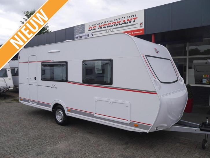 Bürstner Premio Life 480 TS, Caravans en Kamperen, Caravans, Bedrijf, tot en met 2, 750 - 1000 kg, Treinzit, Bürstner, Lengtebed