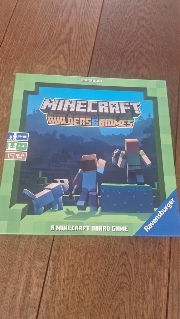 Minecraft Builders & Biomes bordspel, Hobby en Vrije tijd, Gezelschapsspellen | Bordspellen, Gebruikt, Ophalen of Verzenden, Ravensburger