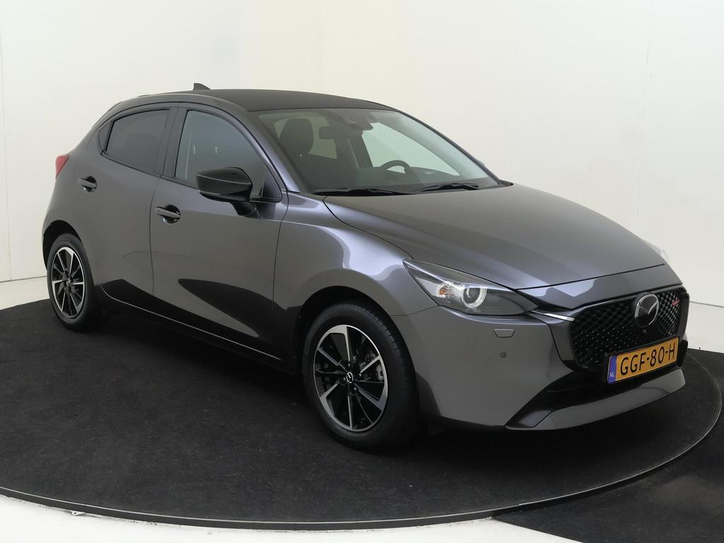 Mazda 2 1.5 e-SkyActiv-G 90 Homura Aka | airco automatisch |, Auto's, Mazda, Gebruikt, 4 cilinders, LED verlichting, Leder en Stof
