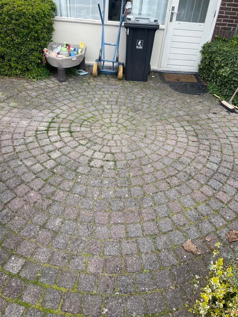 Rond terras kinderkopjes 4 meter doorsnee, Tuin en Terras, Tegels en Klinkers, Ophalen, Gebruikt, Beton, Klinkers