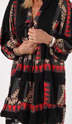 Ibiza Jurk Tan Katoen Halflange Mouwen Maat 38/46 ZGAN, Kleding | Dames, Jurken, Beige, Maat 46/48 (XL) of groter, Ophalen of Verzenden