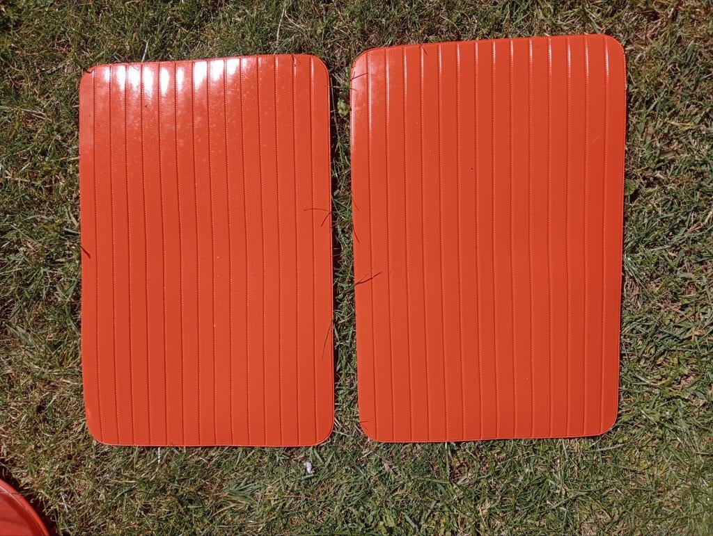 2 vintage oranje placemats, Ophalen of Verzenden, Gebruikt, Bord