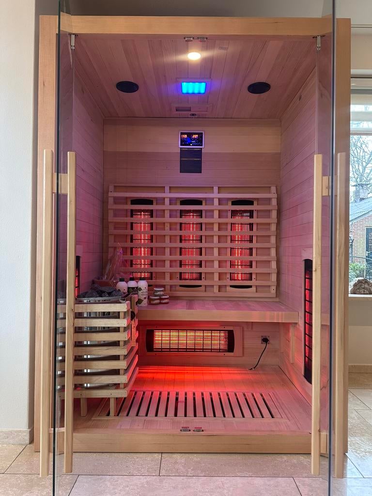 COMBI SAUNA INFRAROOD MET OPGIETKACHEL GRATIS MONTAGE! 🚚, Sport en Fitness, Sauna, ., Fins of Traditioneel, Ophalen of Verzenden