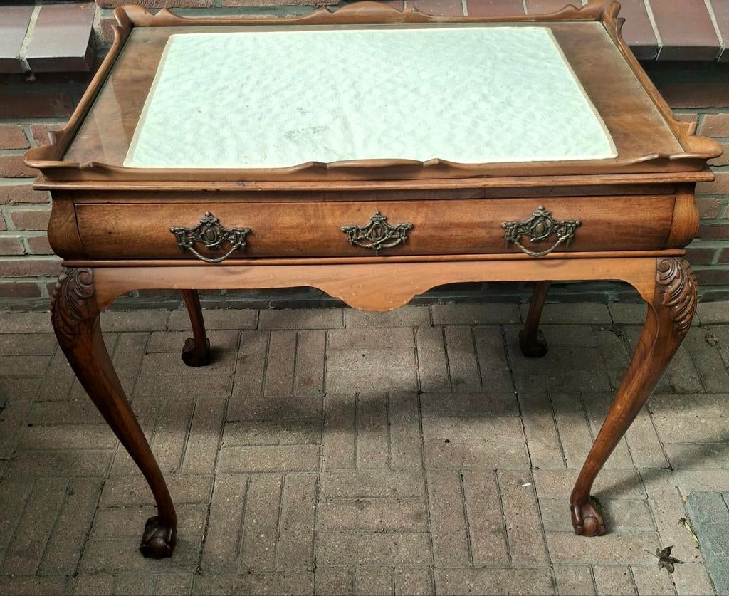 Antiek bijzet meubel..met laden + uitschuif zij stukken..top, Ophalen