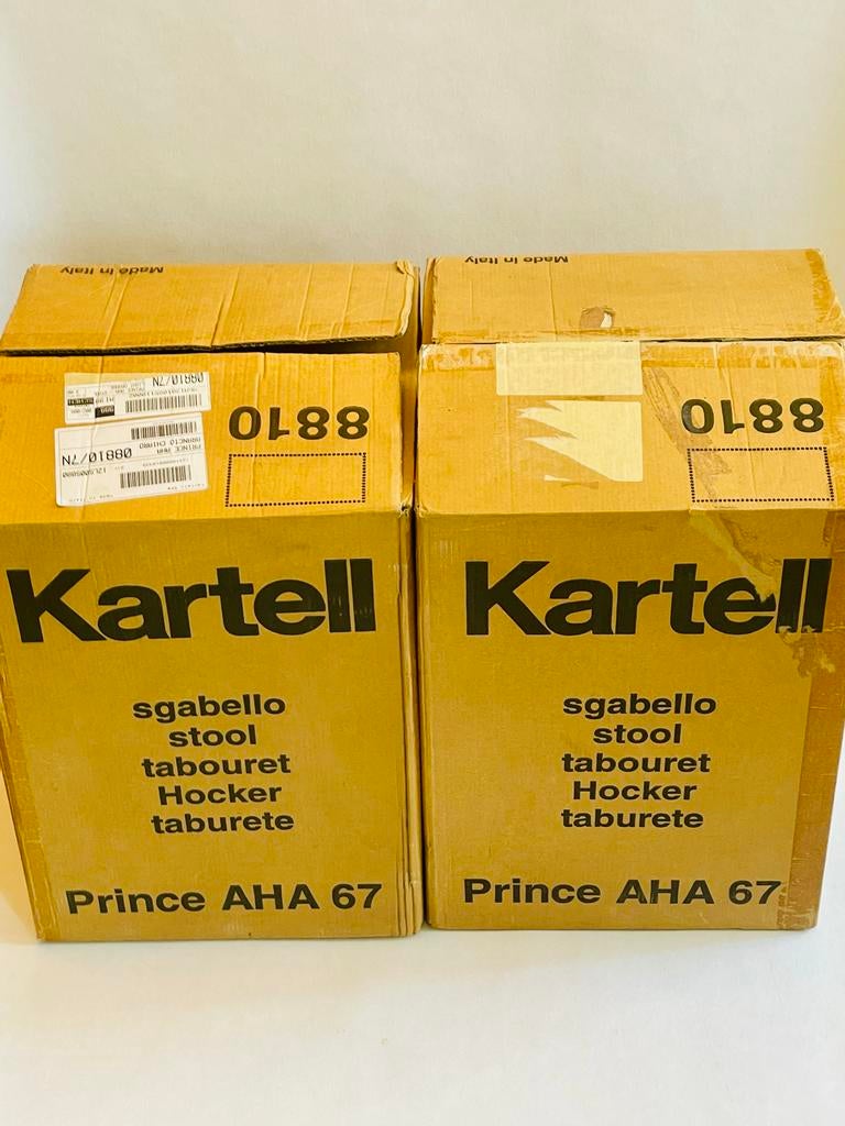 2x Kartell Prince AHA Krukjes/Bijzettafels French Peach, Antiek en Kunst, Ophalen of Verzenden