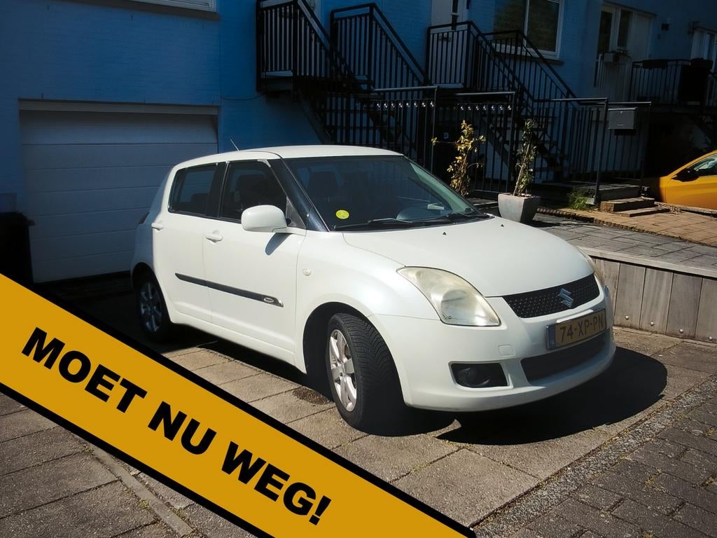 Suzuki Swift 1.3 5DRS 2007 Wit, Auto's, Voorwielaandrijving, Stof, 40 €/maand, Zwart