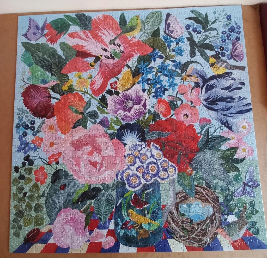 Eeboo puzzel 1000 st Spring Bouquet, Hobby en Vrije tijd, Denksport en Puzzels, Ophalen, 500 t/m 1500 stukjes, Zo goed als nieuw
