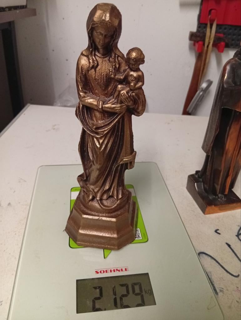 Bronzen beeld Maria met Kind - 2.129 kg, Antiek en Kunst, Ophalen of Verzenden