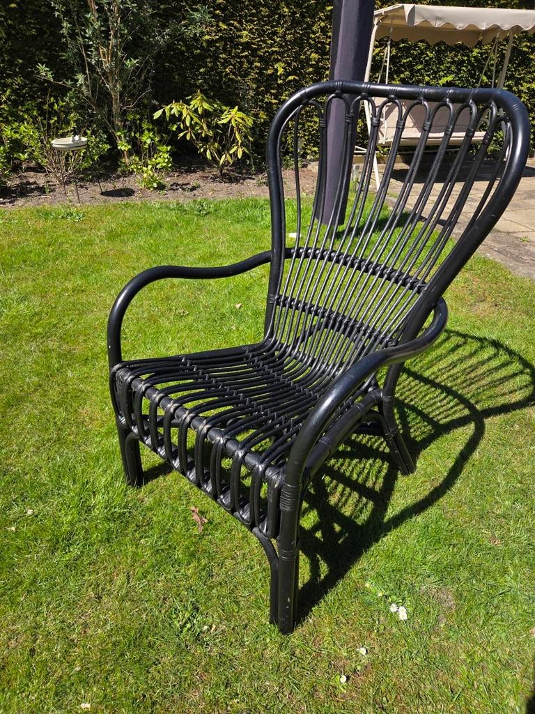 Ikea Storsele stoel, zwart rotan fauteuil, Huis en Inrichting, Stoelen, Gebruikt, Eén, Riet of Rotan, Zwart, Ophalen